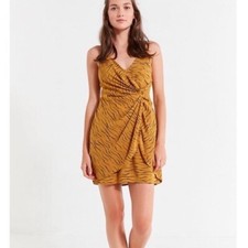 Urban Outfitters Animal Print Ruched  Halter Mini Dress Size Small Women’s