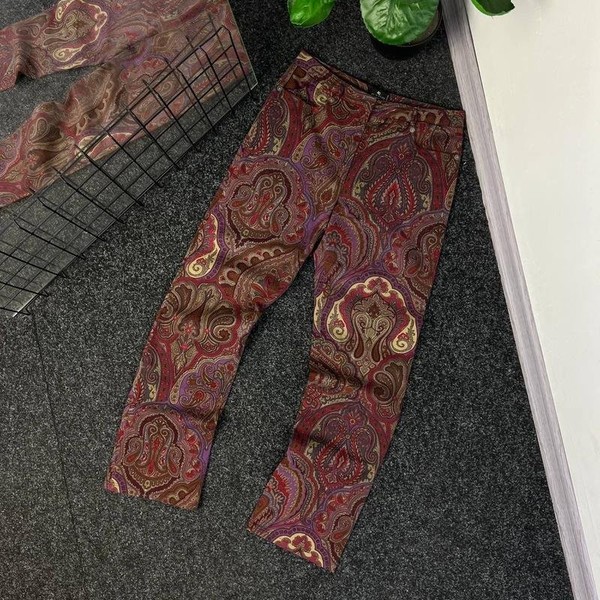 Men Etro Trousers Multicolor  S