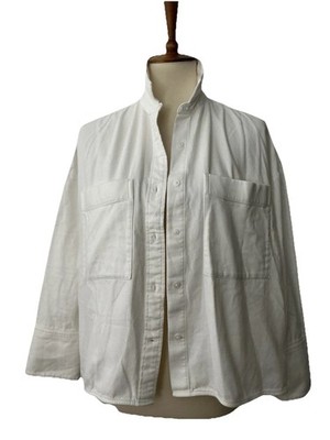 Everlane Women s S Boxcut Winter White Shirt 100% Cotton Velvety Soft Flannel