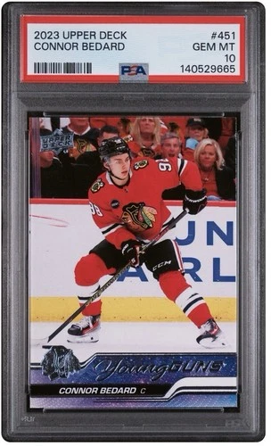 2023 UPPER DECK #451 CONNOR BEDARD YOUNG GUNS RC ROOKIE PSA 10