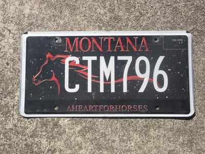 Montana A Heart for Horses License Plate MT Wildlife Ride Riders CTM796