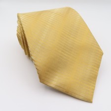 Van Heusen Tie Silk Yellow Striped 3.75" 56" Stain Resistant