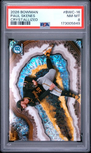 2026 BOWMAN CHROME CRYSTALLIZED #BWC-16 PAUL SKENES PSA 8