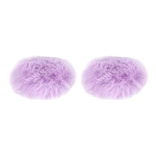 Furry Microphone Windscreen Mic Cover Windshield Purple 2 Pack