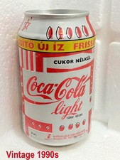 Coca-Cola LIGHT Empty Can 330 ml Hungary 1990s Top Open Vintage Collectible