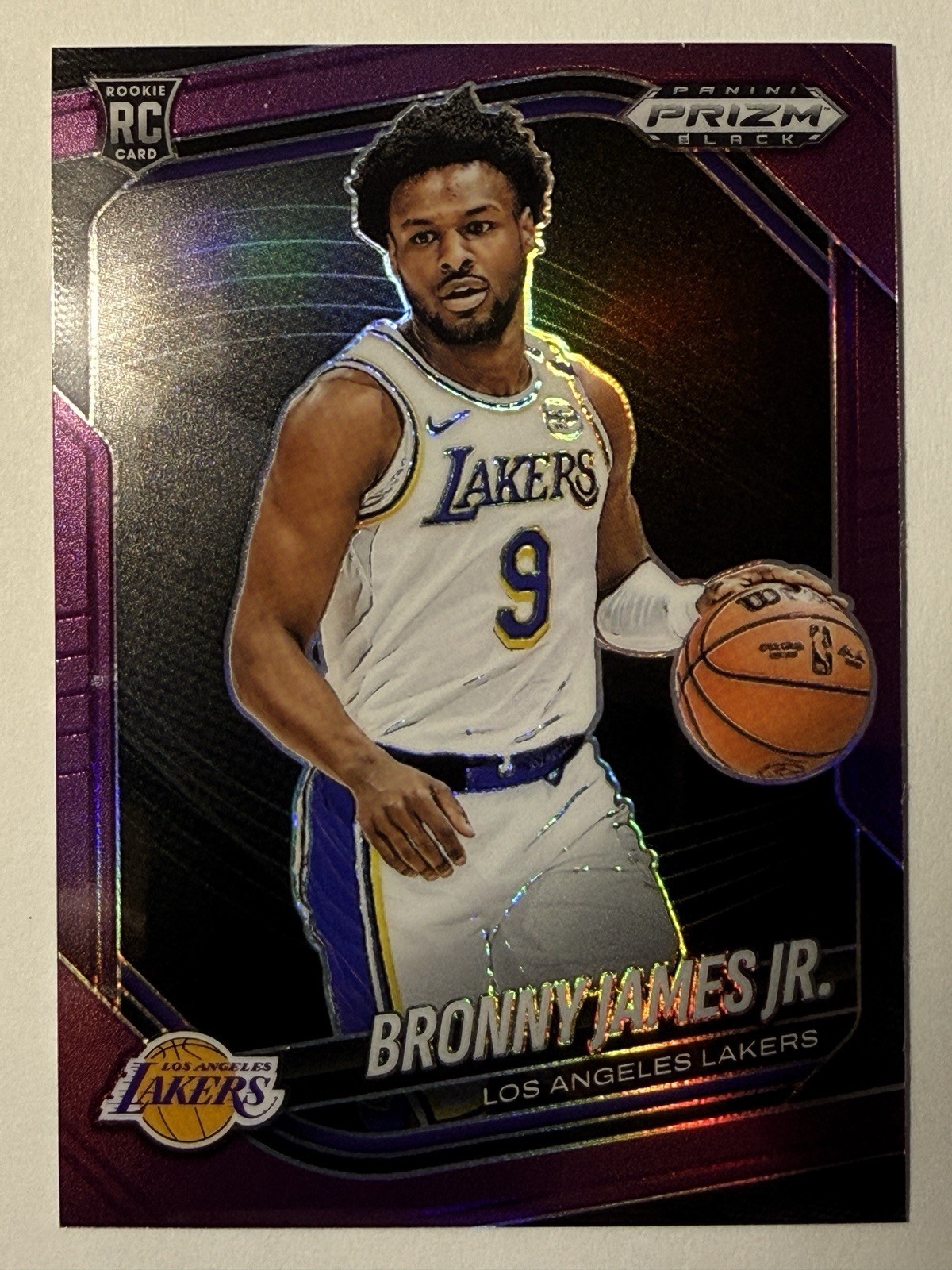 2024-25 Panini Prizm Black Purple #94 Bronny James Jr /99 RC Rookie LA Lakers SP