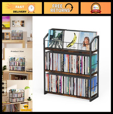 3-Tier CD Storage Rack, Organizer with Display Top Shelf, Holds 123 CDs, Home &