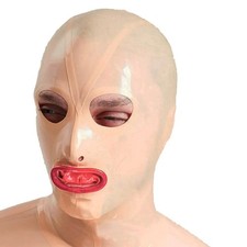 Latex Hood with Mouth Condom Rubber Mask Clubwear Fetish 0.4mm Back zipper BDSM