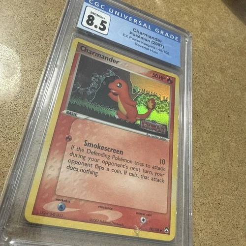 2007 Pokemon EX Charmander Reverse Foil Power Keepers Stamped #48/108 CGC 8.5