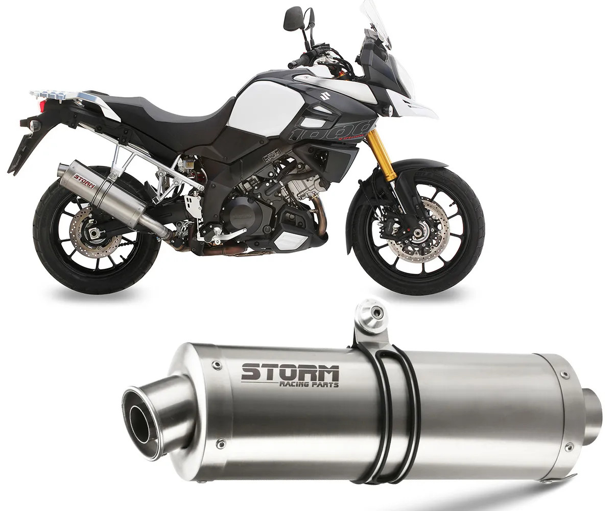 Exhaust Storm by Mivv Muffler Oval Steel for Suzuki Dl V-strom 1000 2014 > 2020
