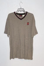 Vintage Dunkin Donuts Employee V Neck T Shirt XL Gray Heather / Embroidered