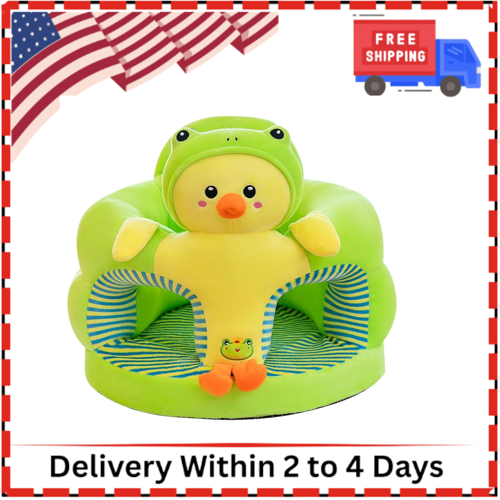 Cartoon Animals Plush Sofa Chair Toddler Baby Learn