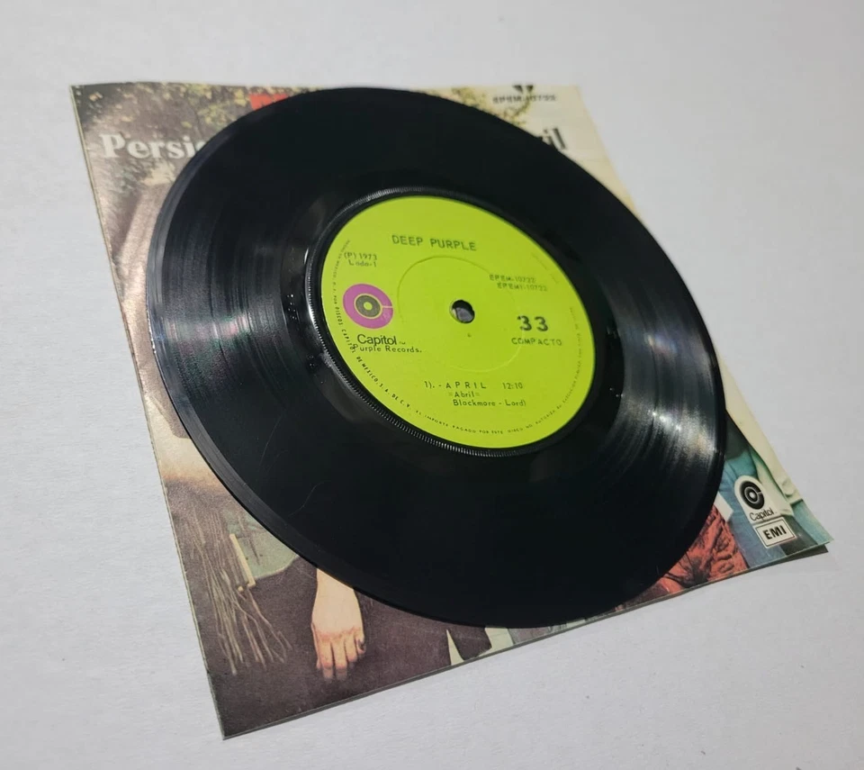 Deep Purple April Chasing Shadows 1973 Mexican Press EP 3 Song Rare 7" - Image 4 of 4