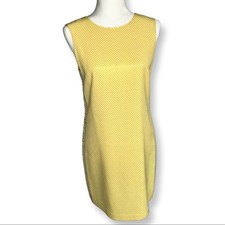 VERSACE X HM Collab Mini Dress Size 8 Yellow Studded 100% Silk Sleeveless Zipper