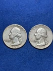 1958 Washington Silver Quarters (2) 90% Silver Circulated