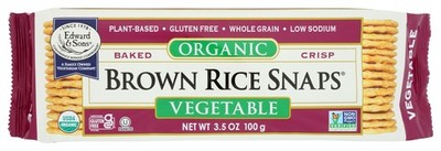 Edward & Sons Organic Brown Rice Snaps Vegetable 3.5 Oz