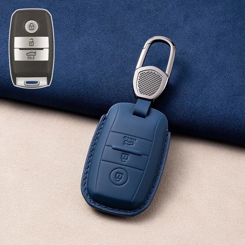 Funda de cuero genuino para llave de coche para Kia Sedona Sportage K3 Picanto Rio Optima Foto 4 de 4