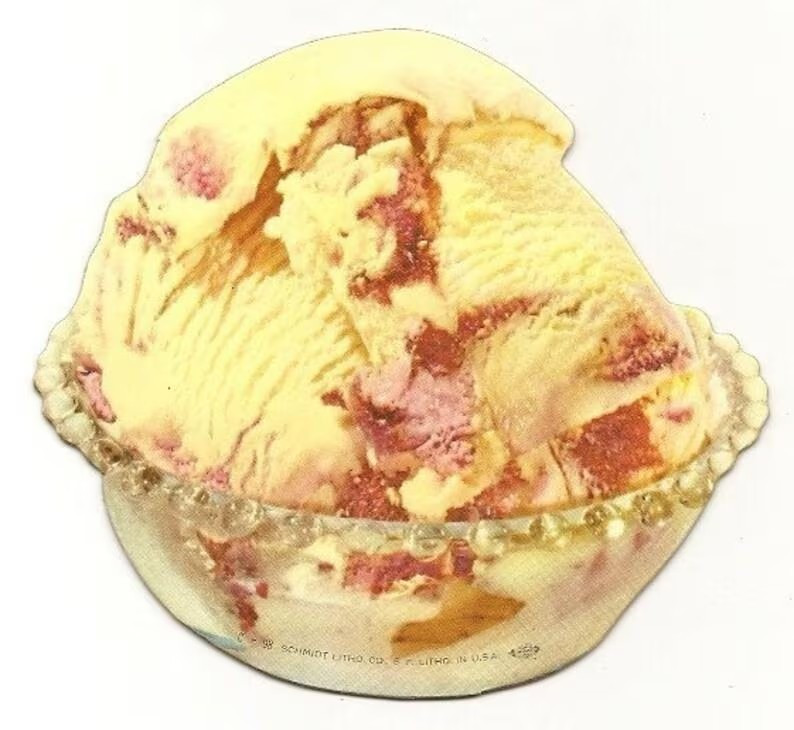 2 Old 1950's SODA FOUNTAIN Ice Cream. Heavy diecut cardboard
