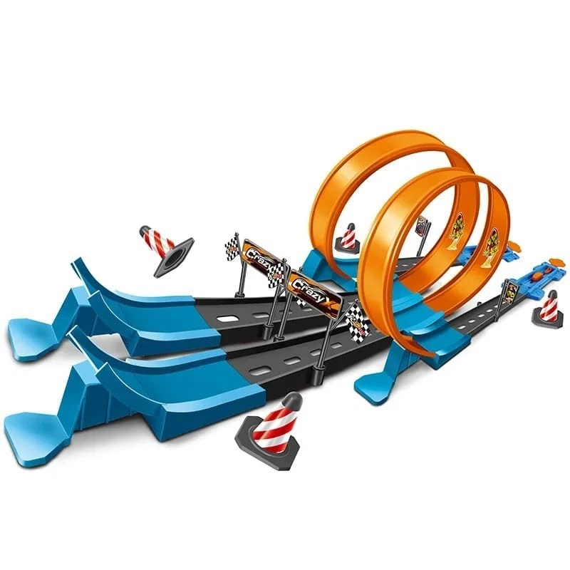 40Pc Children's Hot Wheels Style Loop The Loop Stunt Track 4x Race Cars Toy