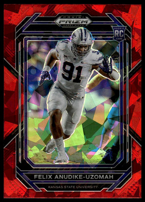 2023 Panini Prizm Draft Picks #190 Felix Anudike-Uzomah Prizms Red Ice