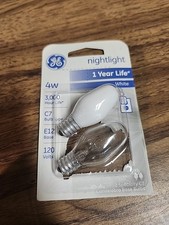 GE Nightlight Bulb 4W 1 Clear 1 Frosted New Open Package C7