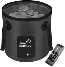 12L Collapsible Folding Bucket Portable Water Container Wash Basin Camping Hikin