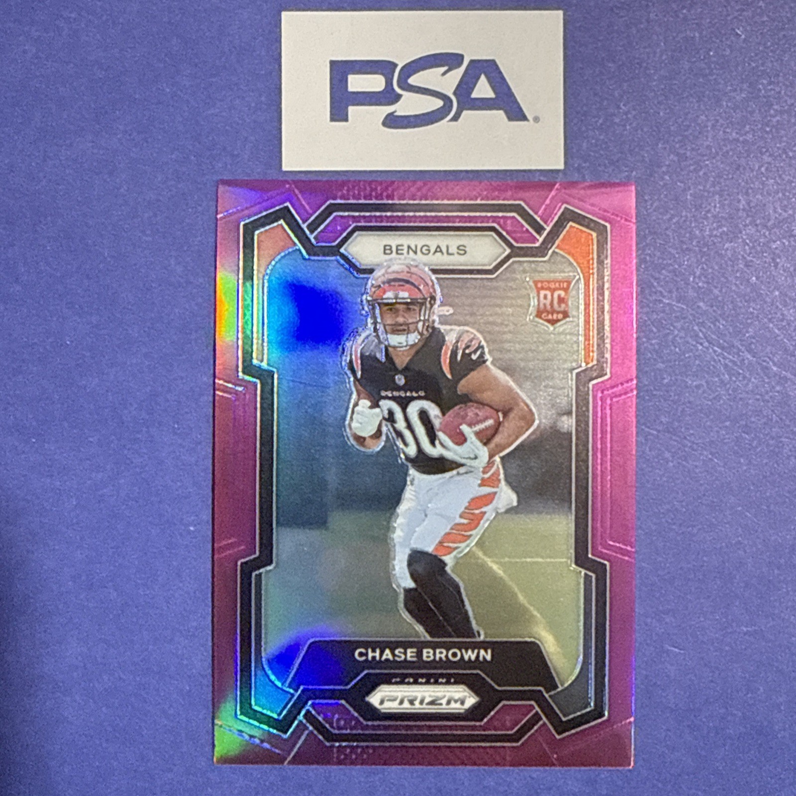 2023 PANINI PRIZM PURPLE PRIZM #318 CHASE BROWN ROOKIE RC /125