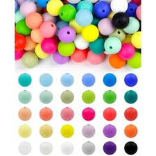 180pcs silicone beads   30 colors 12mm round rubber beads bulk for di