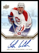 2008-09 UD Montreal Canadiens Centennial Habs INKS John LeClair Auto #HABS-JO