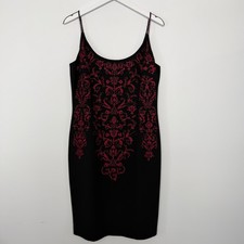 Maggy London Embroidered Beaded Strap Coctail Dress 14 Dark Romantic Whimsigoth