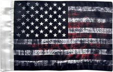 Motorcycle Flag 6x9,Antique American Flag,Double-sided Double usa flag black
