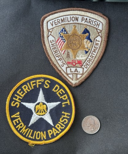 2 Piece Lot - Vermilion Parish Louisiana Sheriff Patches - Gently Used