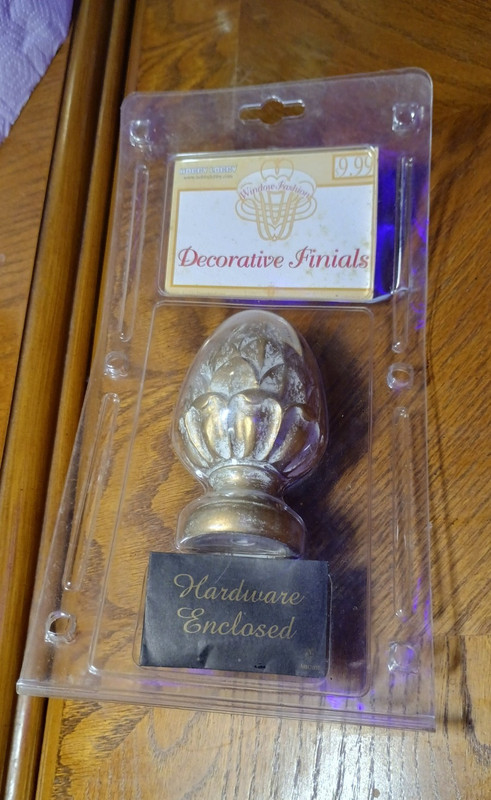 Vintage Hobby Lobby Gold Metal Curtain Rod Finial 1in Screw-On w/ Hardware MH006