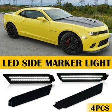 4x LED Side Marker Lights Smoked Lens For 2010-2015 Chevy camaro White Light New