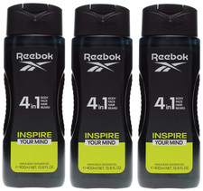 Image of 3x400ml Reebok 4-IN-1 (Body,Face,Hair,Beard) Shower Gel for Men - Inspire your m