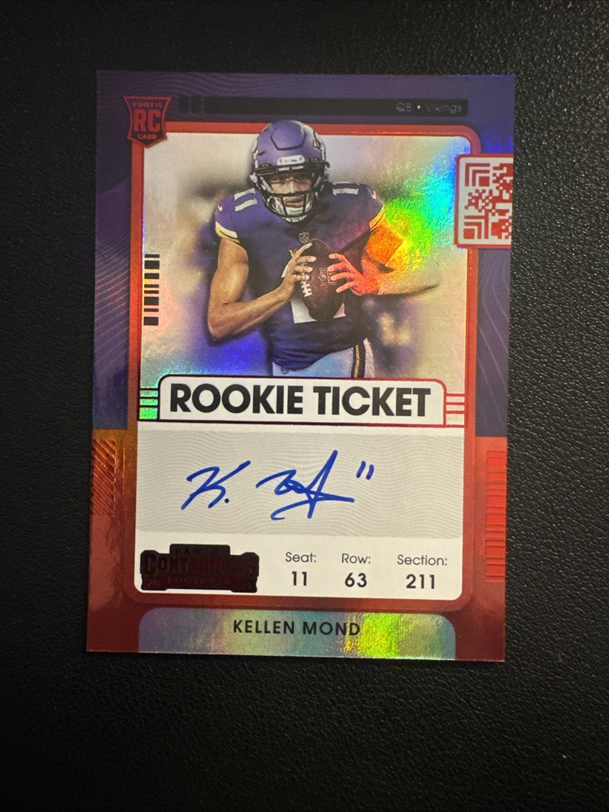 2021 Panini Contenders - Rookie Ticket Kellen Mond #122 Red Zone Auto (AU, RC)