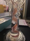 Hand Blown Glass Murano Style Angel Figurine  Joe Deando Clear Pink Swirl Base — photo 7