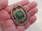 Vintage  Brooch - Costume Jewelry- Rhinestones - Oval