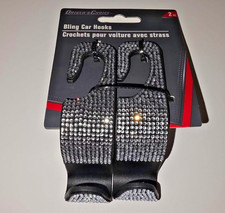 2PCS Car Seat Hooks, Bling Rhinestone Headrest Hooks Universal Car Interior New
