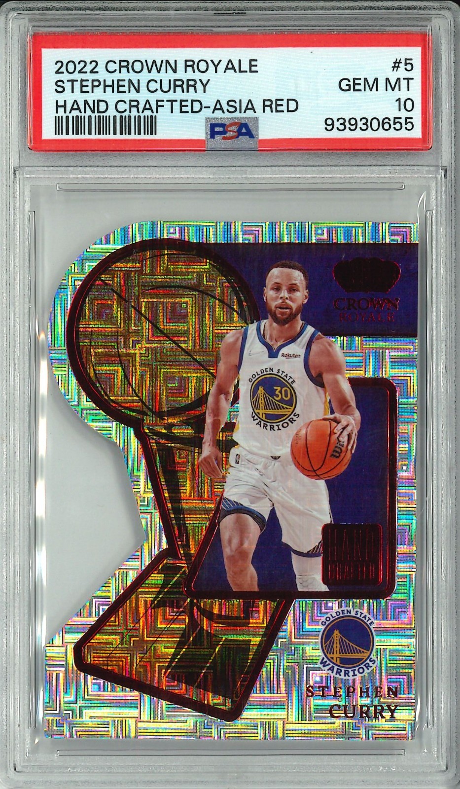 Crown Royale Stephen Curry 2022 #5 hecho a mano rojo asiático PSA 10 POP 1