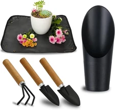 5Pcs Succulent Tools, Mini Garden Tools,Plant Potting Mat as Plant Accessories,