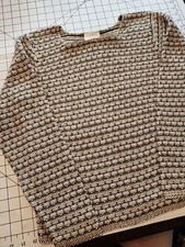 Fashion Bug Sweater Size Medium 3/4 Sleeve 100% Cotton Made In USA Vintage