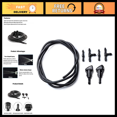 #ad #ad Windshield Washer Nozzle Kit for Chrysler Dodge Ram Washer Jets amp; Fluid Hose C $28.79