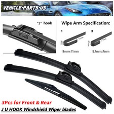 Erasior  26"14"12" Front Rear Wiper Blades Fit for 2015-2014 Nissan Rogue Selec