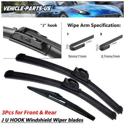 Erasior  28''18''12'' Front and Rear Wiper Blades Fit for 2021-2017 Nissan Qashqai