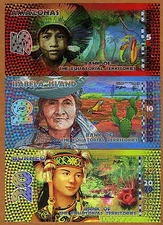 SET Equatorial Territories, 5;10;20 E. Francs, 2014 POLYMER, UNC 