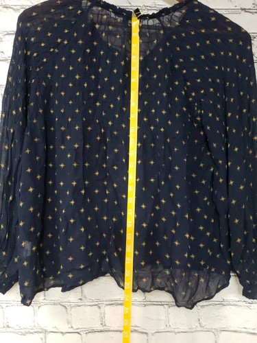 Lucky Brand 2XL Boho Sterne transparent blau marine Popover Bluse Damen Shirt Coverup - Bild 7 von 10