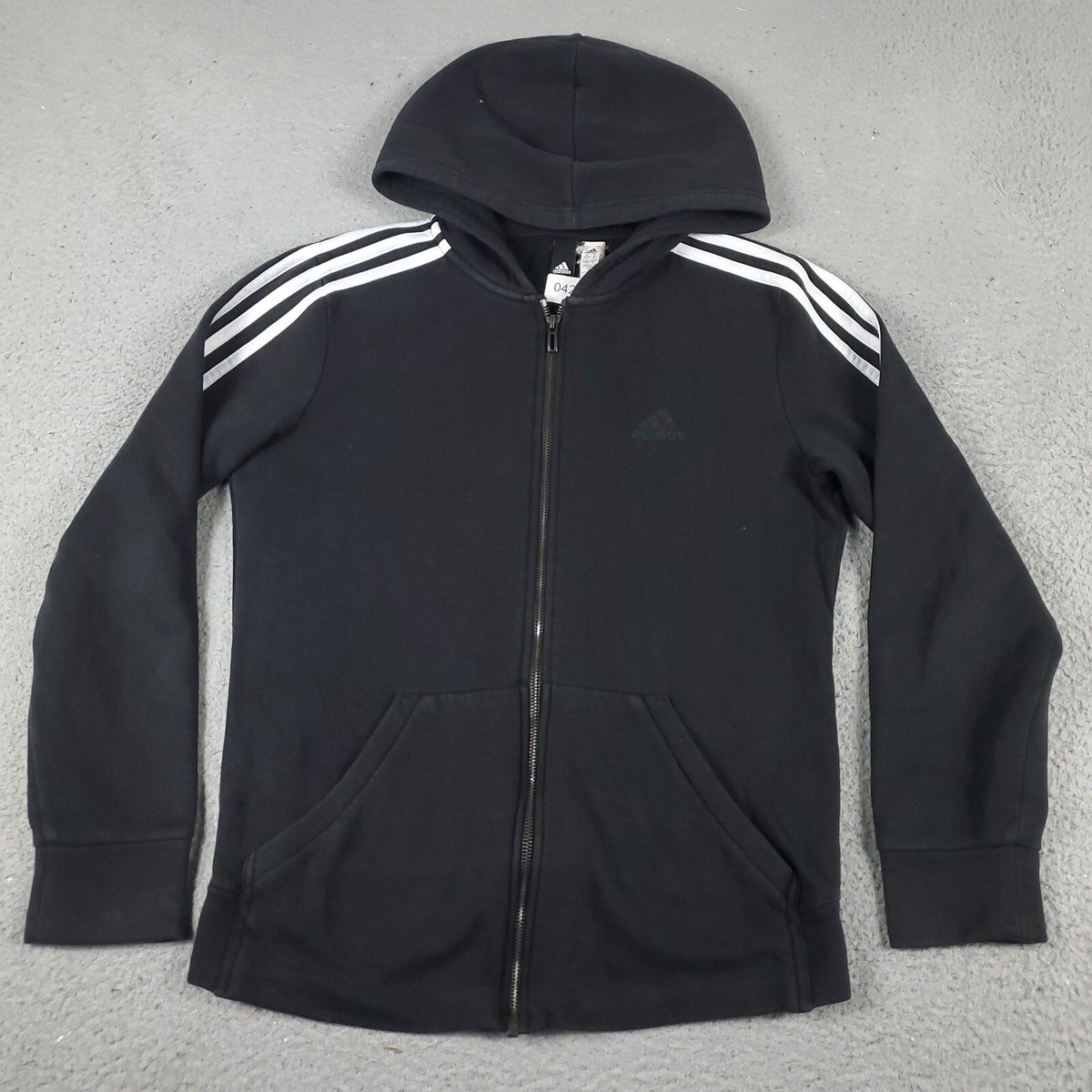 Adidas Sweater Womens Small Black Full Zip Up Hoodie Sweatshirt