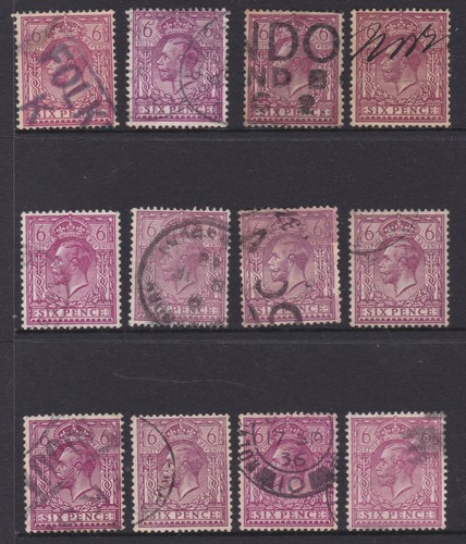 c.1924 GB UK Great Britain KGV 6d SIX PENCE Purple Used Lot x 12 REF:GBKGV6C - 第 1/1 張圖片