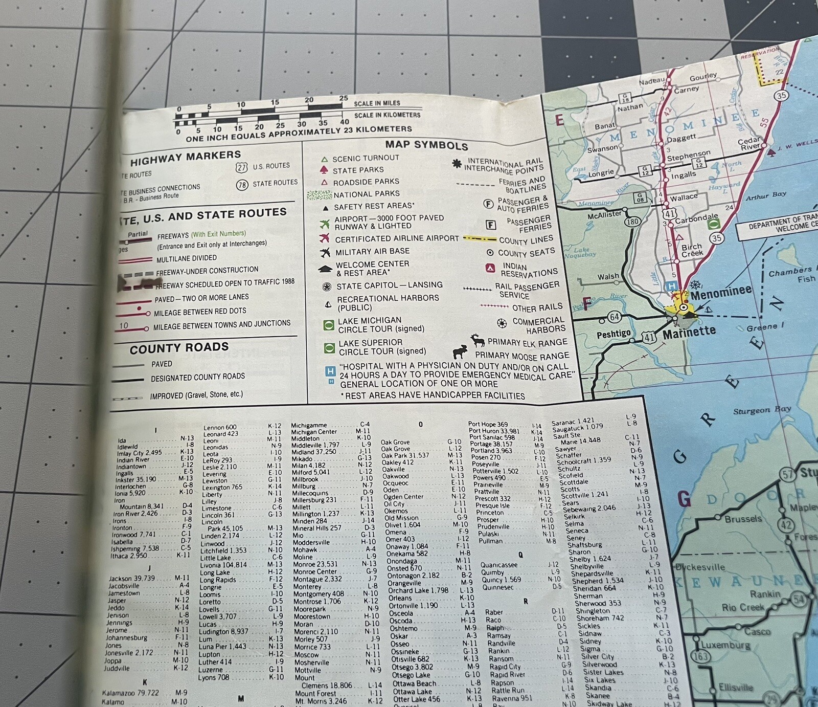 Vintage Michigan State Road Map | eBay